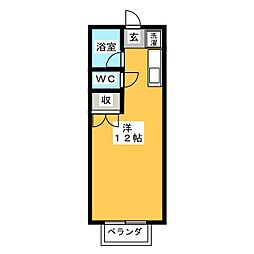 ハイツ城山D ワンルームの間取図画像