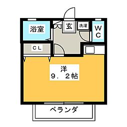 サンハイツ柴田 ワンルームの間取図画像