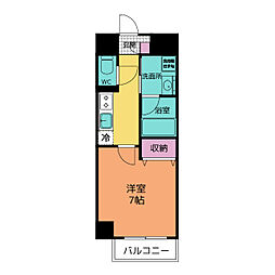 メイプル高横須賀 8階1Kの間取り