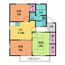 グリーンエステートC棟 3DKの間取図画像