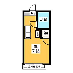 メゾン藤 2階ワンルームの間取り