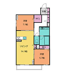 セントリビエyokosuka 2LDKの間取図画像