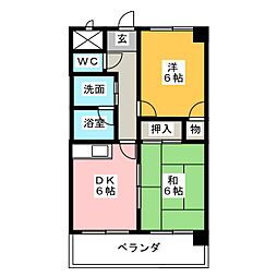 SUNWITH 2DKの間取図画像