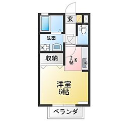 ドミトリーキタ・B 1Kの間取図画像