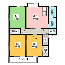 ルーエック1 3DKの間取図画像