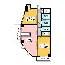 ヒカリエ東海 1SLDKの間取図画像