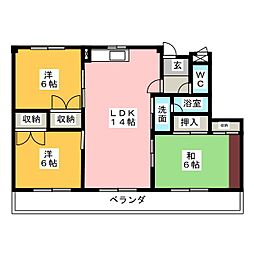 ビッドフォードマンション 3LDKの間取図画像