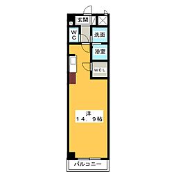 サンオレンジヒルズ ワンルームの間取図画像