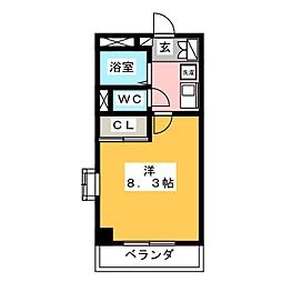 サニーハウス伏見 1Kの間取図画像