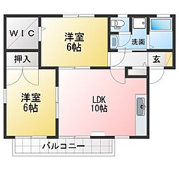 グランシャリオK 2LDKの間取図画像