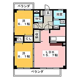 ボーナヴィータ 2LDKの間取図画像