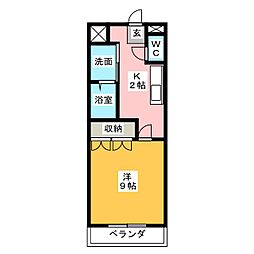 リバティーヒルズ吉田5 1Kの間取図画像