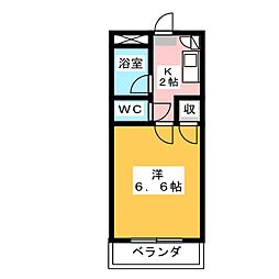 アーバン徳兵衛 1Kの間取図画像