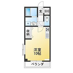 ドマーニ・Y・O ワンルームの間取図画像