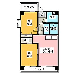 アイリット名和 2LDKの間取図画像