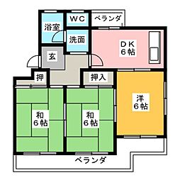 コア・マンション糸重 3DKの間取図画像