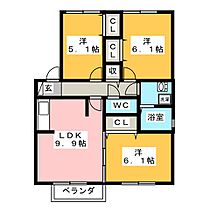 セラリッシュ　Ａ棟  ｜ 愛知県常滑市かじま台１丁目（賃貸アパート3LDK・2階・62.10㎡） その2