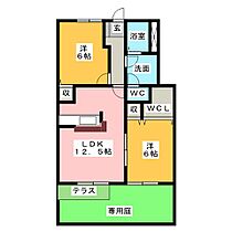 ラファエルＡ  ｜ 愛知県知多市八幡字池下（賃貸アパート2LDK・1階・55.58㎡） その2