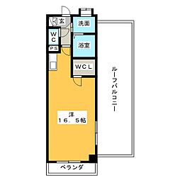 キャッスル常滑 ワンルームの間取図画像