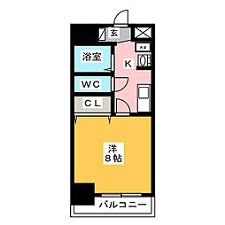 テルミオ常滑 1Kの間取図画像