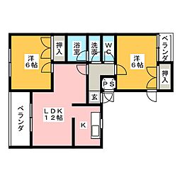 フラットG 2LDKの間取図画像