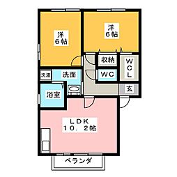 サン・セレッソA 2LDKの間取図画像