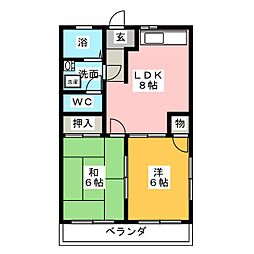 ファミールKATO 2LDKの間取図画像
