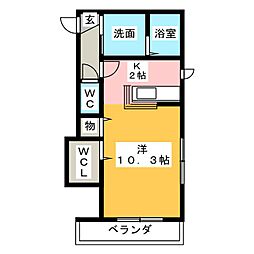 ミンファルモル1 ワンルームの間取図画像