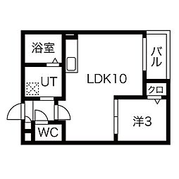 Jack yawataI 1LDKの間取図画像
