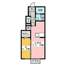 エトワール 1LDKの間取図画像