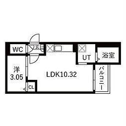 Jack haramatsuI 1LDKの間取図画像