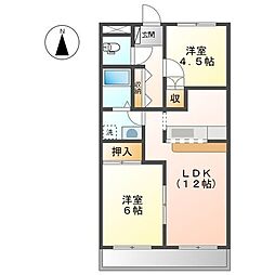 プリムローズ 2LDKの間取図画像