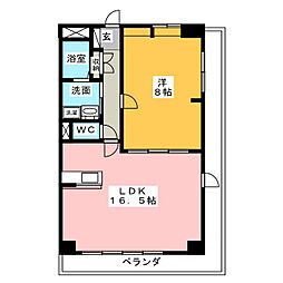 にしの台ヒルズ 1LDKの間取図画像