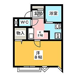 エスポアール東水代 1Kの間取図画像