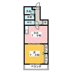 ミンファルモル2 1DKの間取図画像