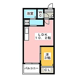 Jacksakae1 1LDKの間取図画像