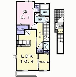 ラ・メール3 1LDKの間取図画像