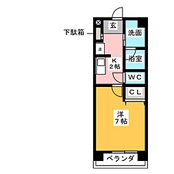 Raffine多屋3 1Kの間取図画像