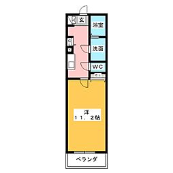 キャッスル常滑 1Kの間取図画像