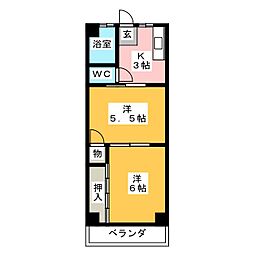 Chita155R 2Kの間取図画像