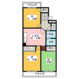 ヴァンベール新舞子 3LDKの間取図画像