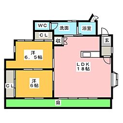WISTERIA 2LDKの間取図画像