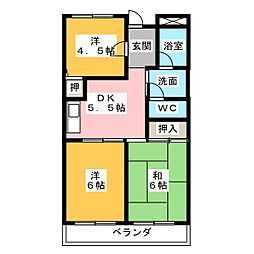 グランデュー石黒 3DKの間取図画像