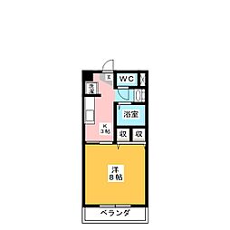 サープラスワンさくら 1Kの間取図画像