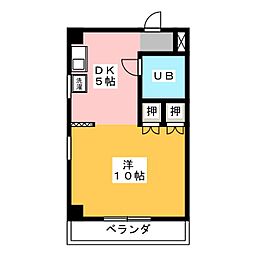 ロータリーヒーロー 1DKの間取図画像