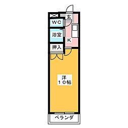 セントラルハイツ旭 1Kの間取図画像