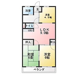 第2メゾンショーホー 3LDKの間取図画像
