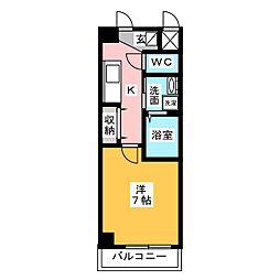 ルシェッロカーサ 1Kの間取図画像