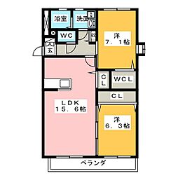 パラシオン・ST 2LDKの間取図画像