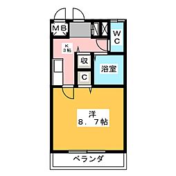 さくら館 1Kの間取図画像
